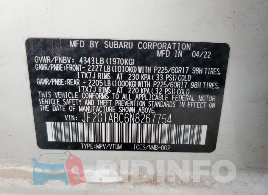 JF2GTABC6N8267754 Photo# 12