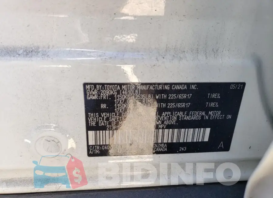 2T3P1RFV8MC213574 Photo# 13