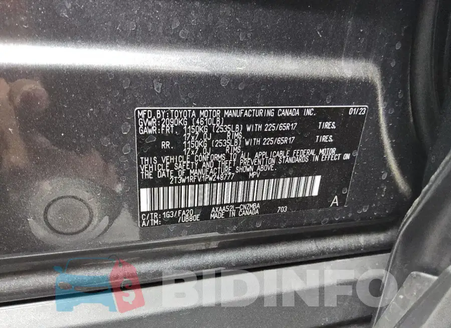 2T3W1RFV1PW248777 Photo# 12