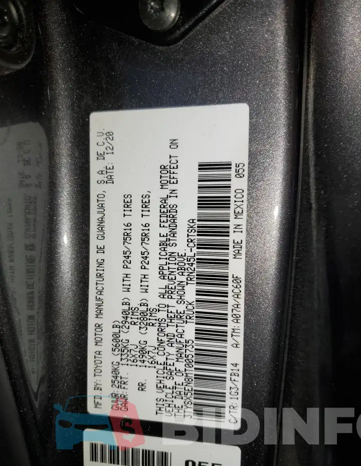 3TYSX5EN8MT005735 Photo# 12