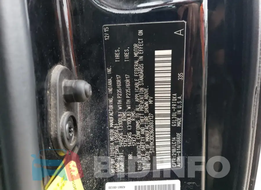 5TDYK3DC9GS693127 Photo# 13