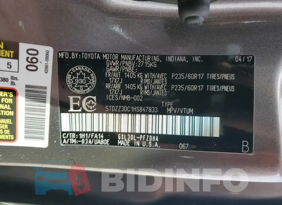 5TDZZ3DC1HS847833 Photo# 13