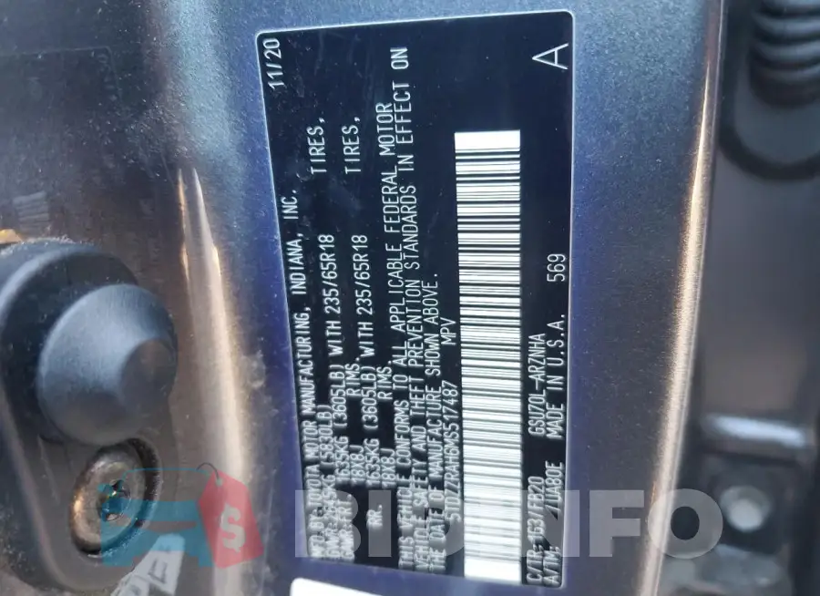 5TDZZRAH6MS517487 Photo# 12