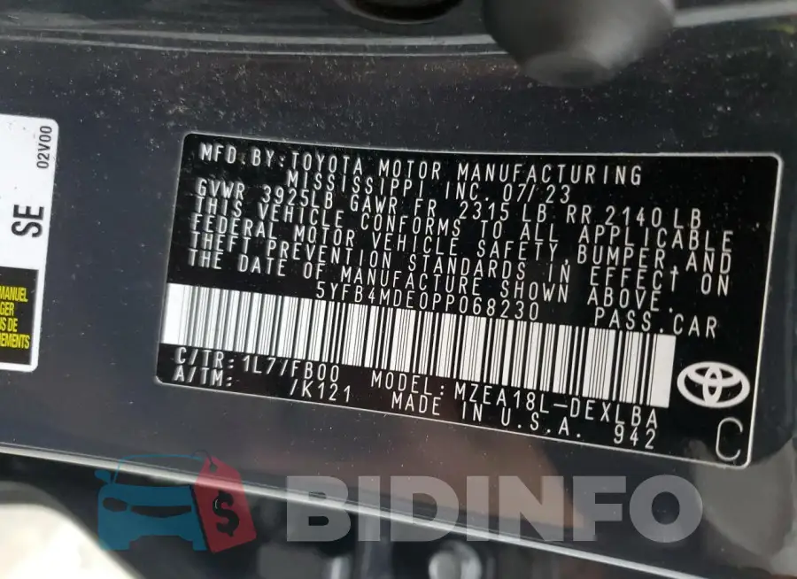 5YFB4MDE0PP068230 Photo# 12