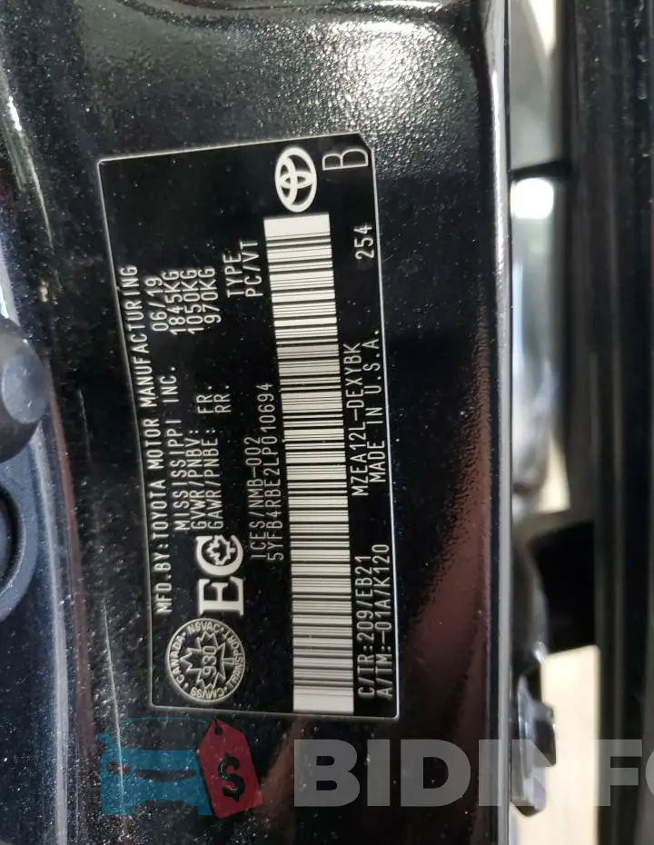 5YFB4RBE2LP010694 Photo# 13