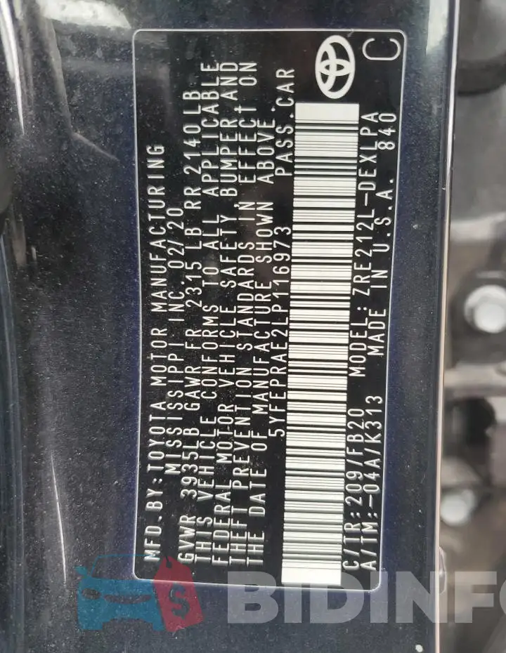 5YFEPRAE2LP116973 Photo# 12