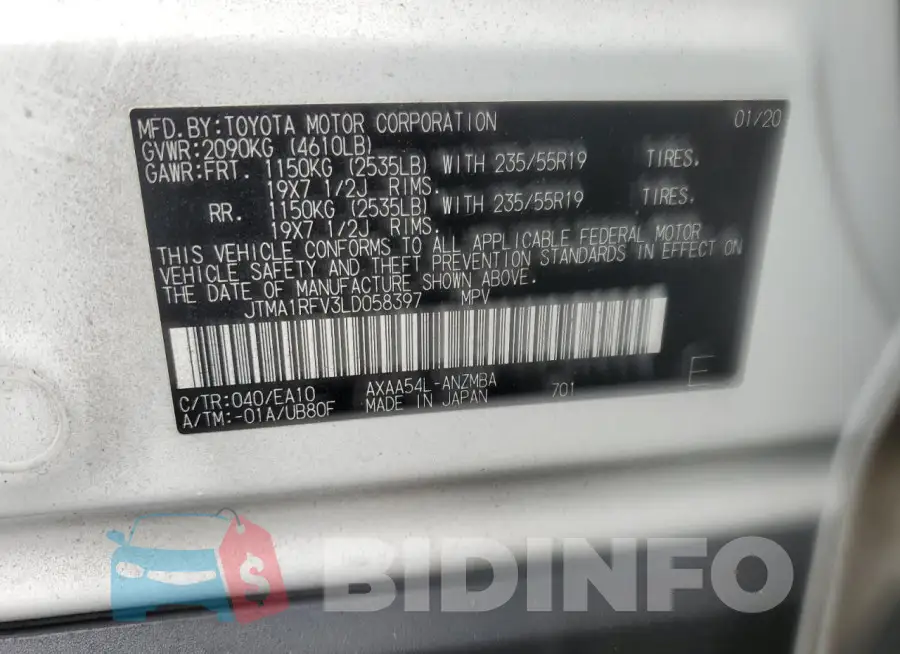 JTMA1RFV3LD058397 Photo# 14