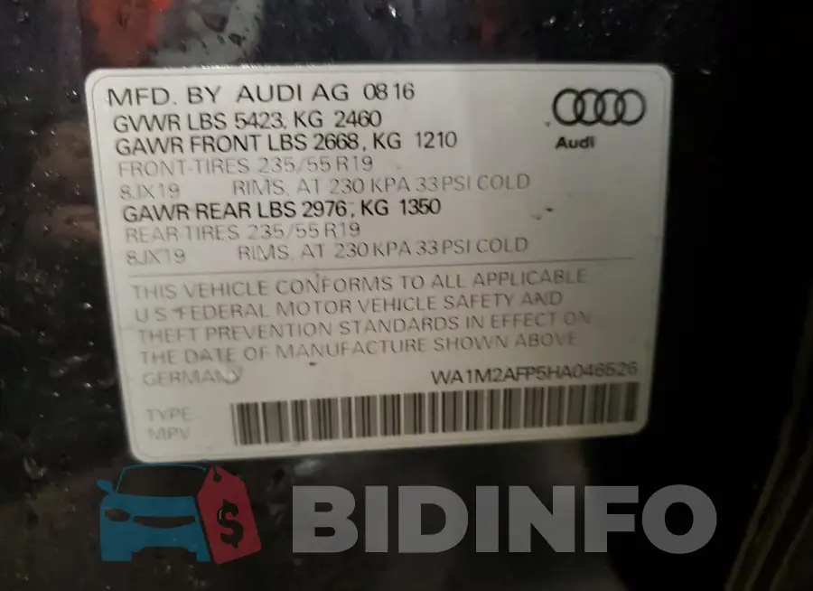 WA1M2AFP5HA046526 Photo# 13