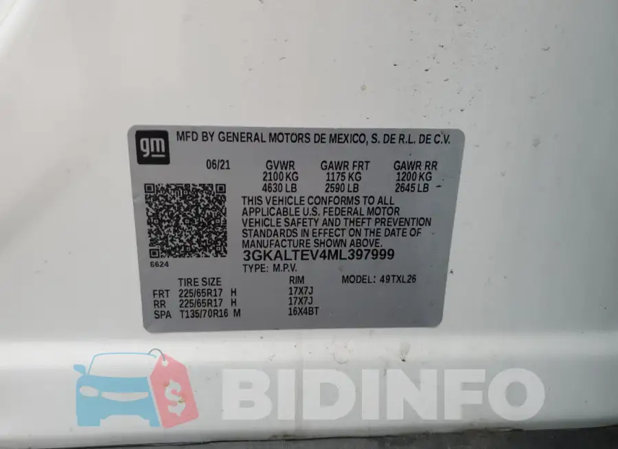 3GKALTEV4ML397999 Photo# 13