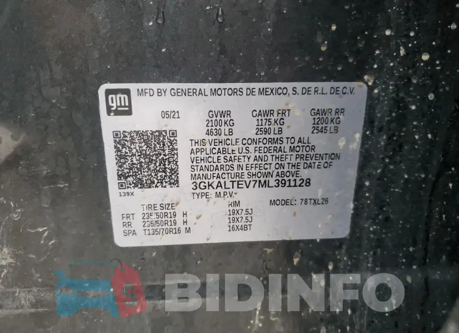 3GKALTEV7ML391128 Photo# 13