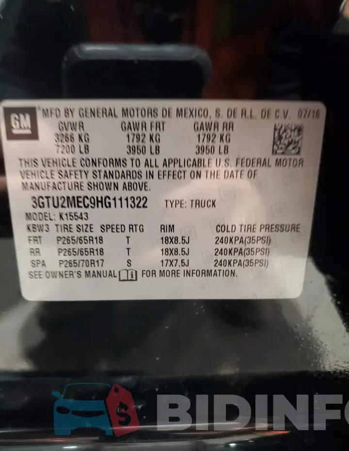 3GTU2MEC9HG111322 Photo# 12