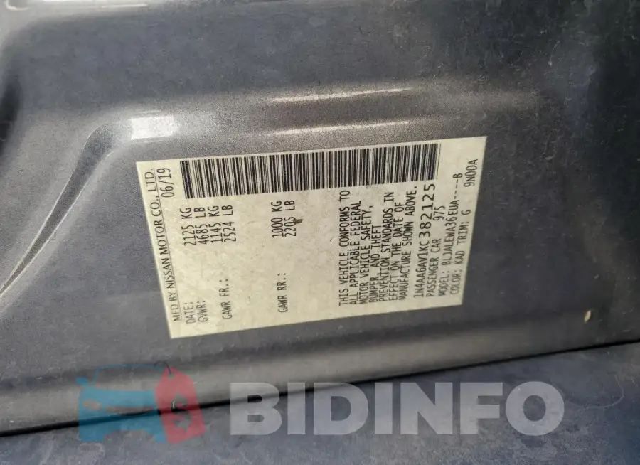 1N4AA6AV1KC382125 Photo# 12