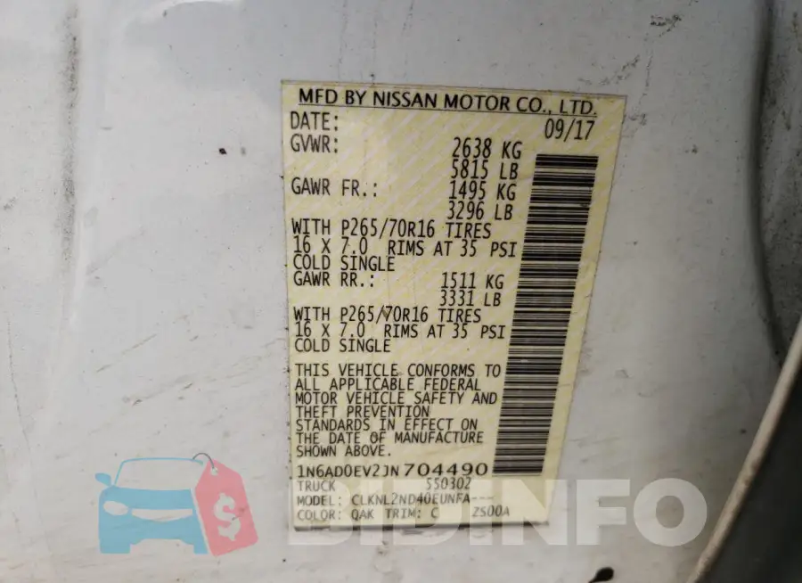 1N6AD0EV2JN704490 Photo# 12