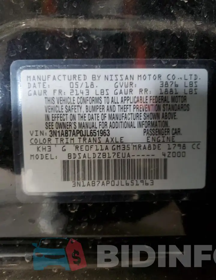 3N1AB7AP0JL651963 Photo# 12