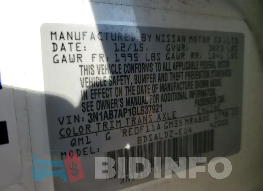 3N1AB7AP1GL637921 Photo# 12