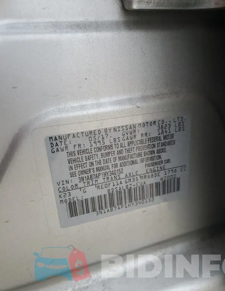 3N1AB7AP1HY340152 Photo# 12
