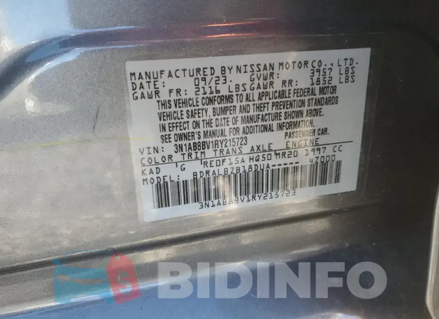 3N1AB8BV1RY215723 Photo# 12