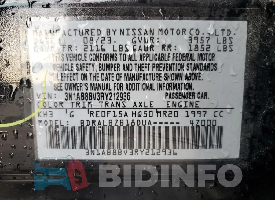3N1AB8BV3RY212936 Photo# 12