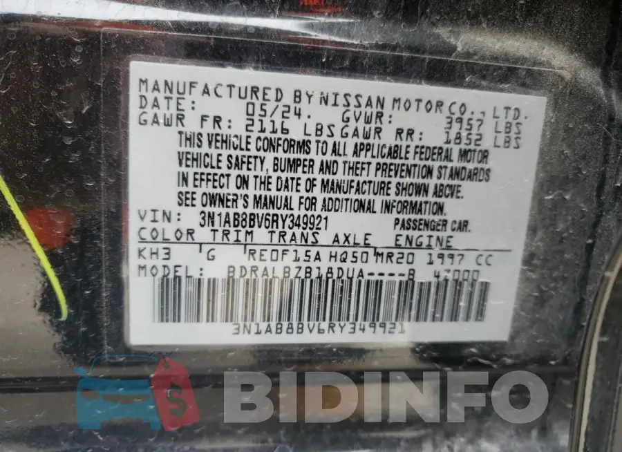 3N1AB8BV6RY349921 Photo# 12