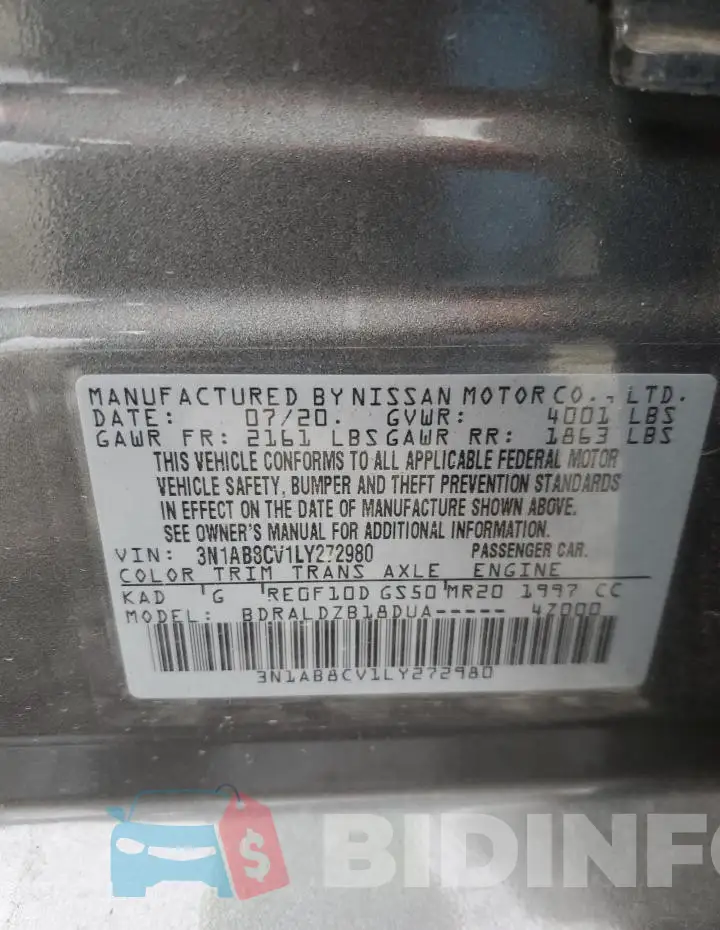3N1AB8CV1LY272980 Photo# 12