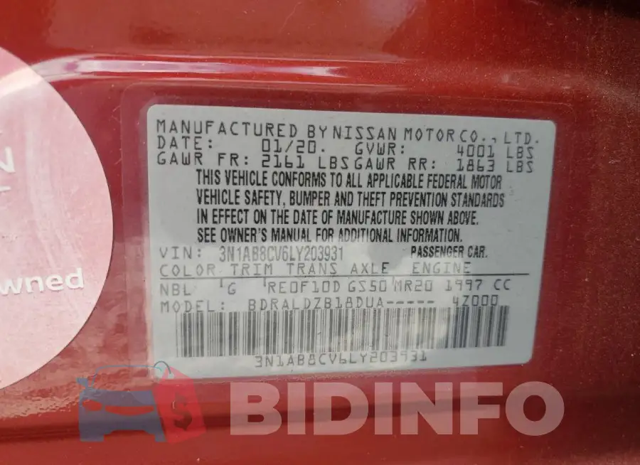 3N1AB8CV6LY203931 Photo# 13