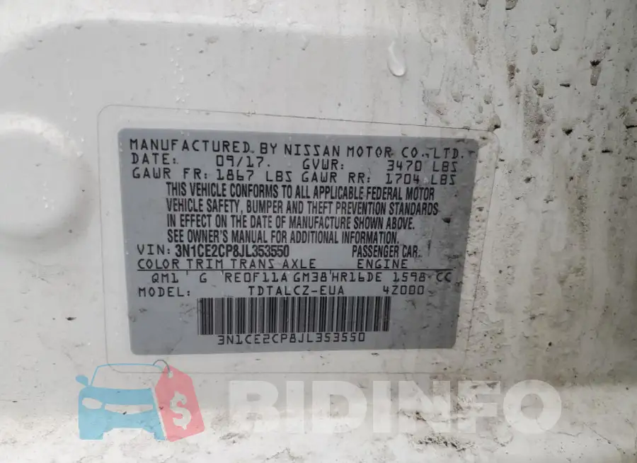 3N1CE2CP8JL353550 Photo# 12
