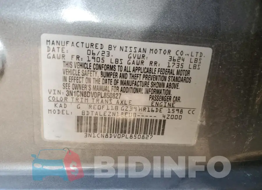 3N1CN8DV0PL850827 Photo# 13