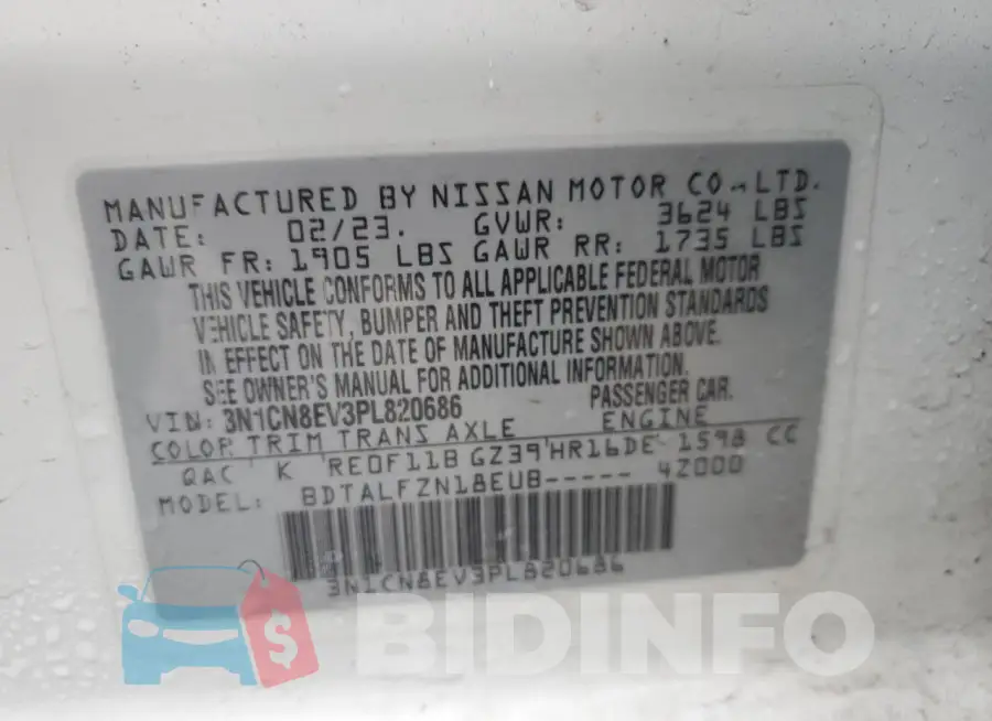 3N1CN8EV3PL820686 Photo# 12