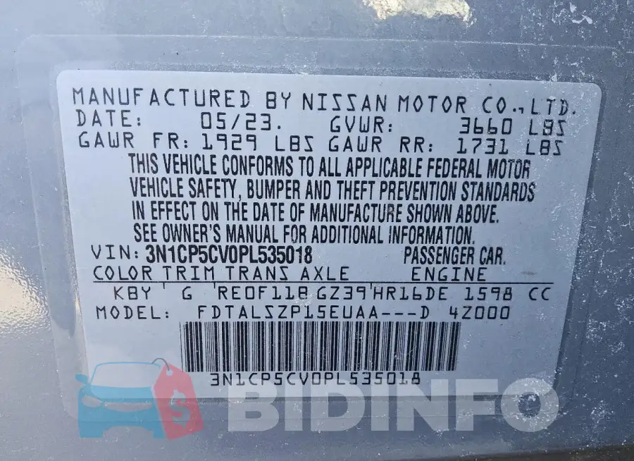 3N1CP5CV0PL535018 Photo# 14