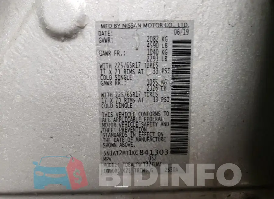 5N1AT2MT1KC841303 Photo# 13