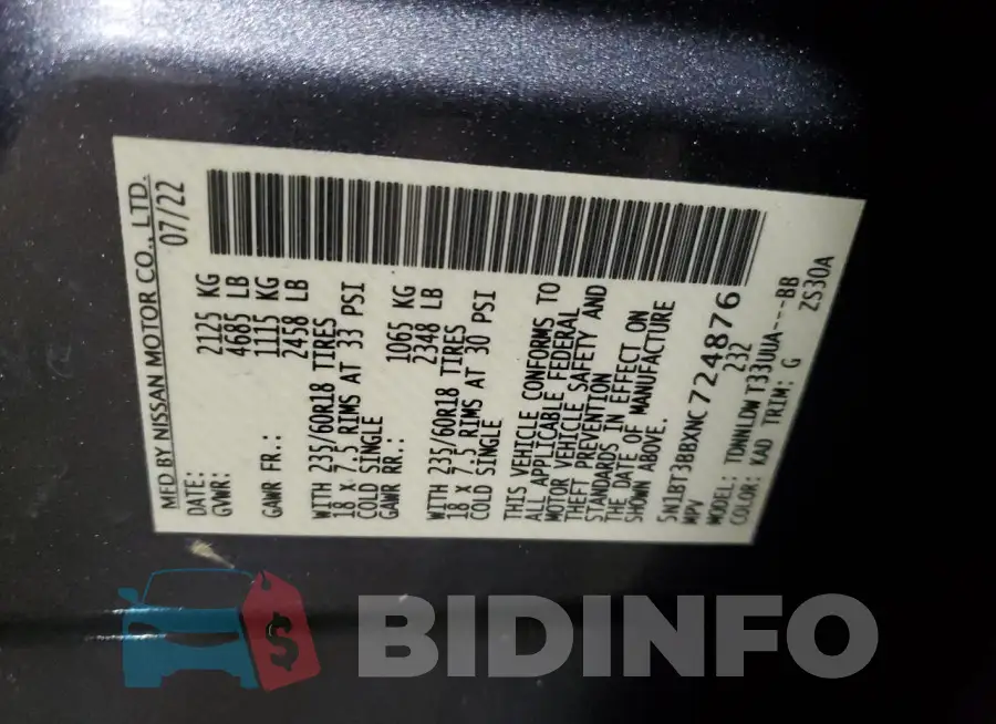 5N1BT3BBXNC724876 Photo# 13