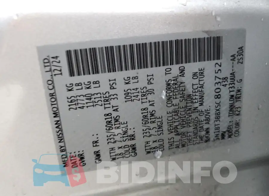 5N1BT3BBXSC803752 Photo# 13