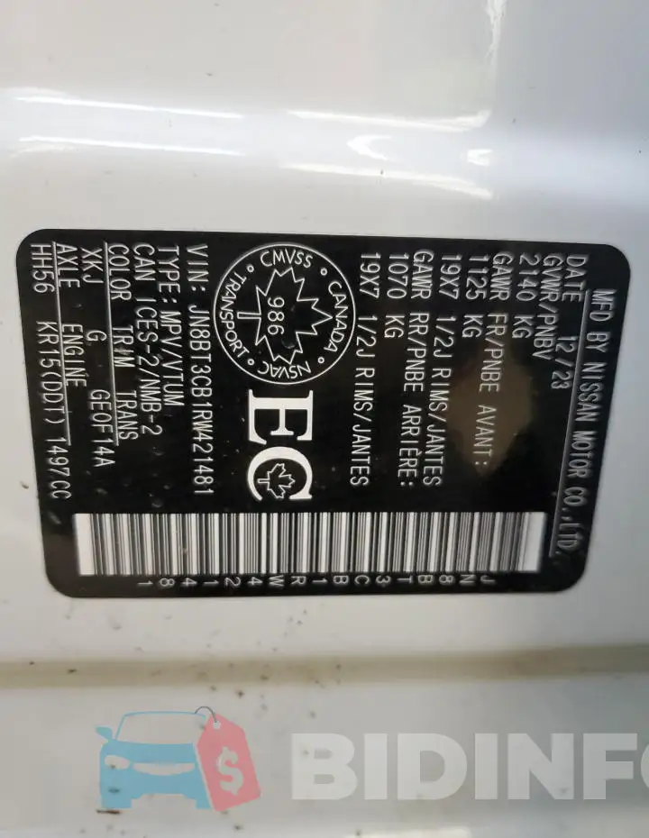 JN8BT3CB1RW421481 Photo# 14