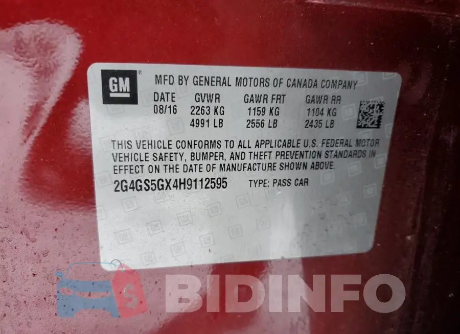 2G4GS5GX4H9112595 Photo# 12