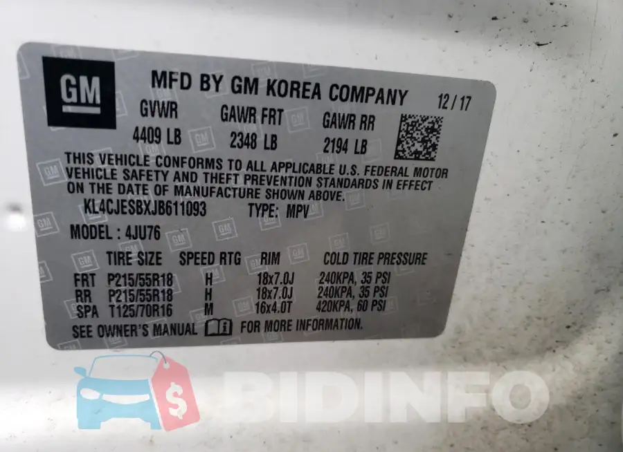 KL4CJESBXJB611093 Photo# 13