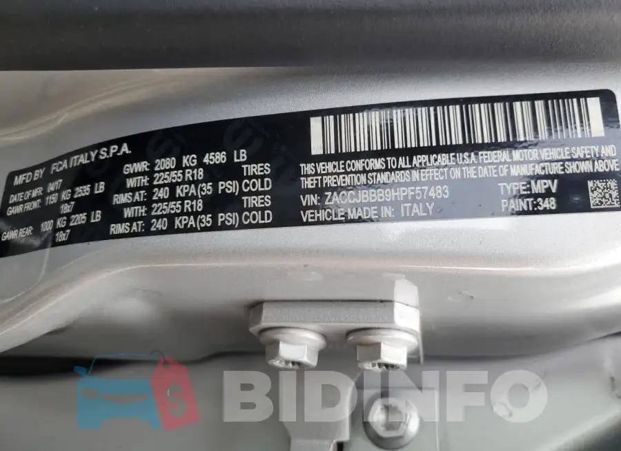 ZACCJBBB9HPF57483 Photo# 14