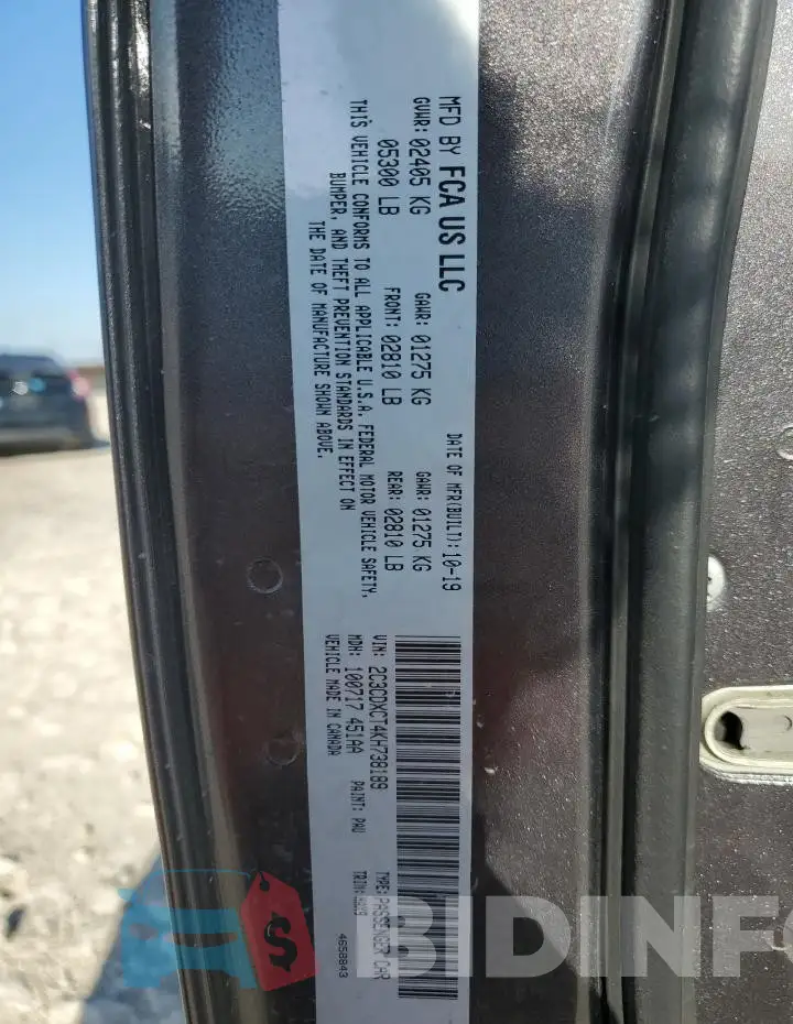 2C3CDXCT4KH738189 Photo# 12