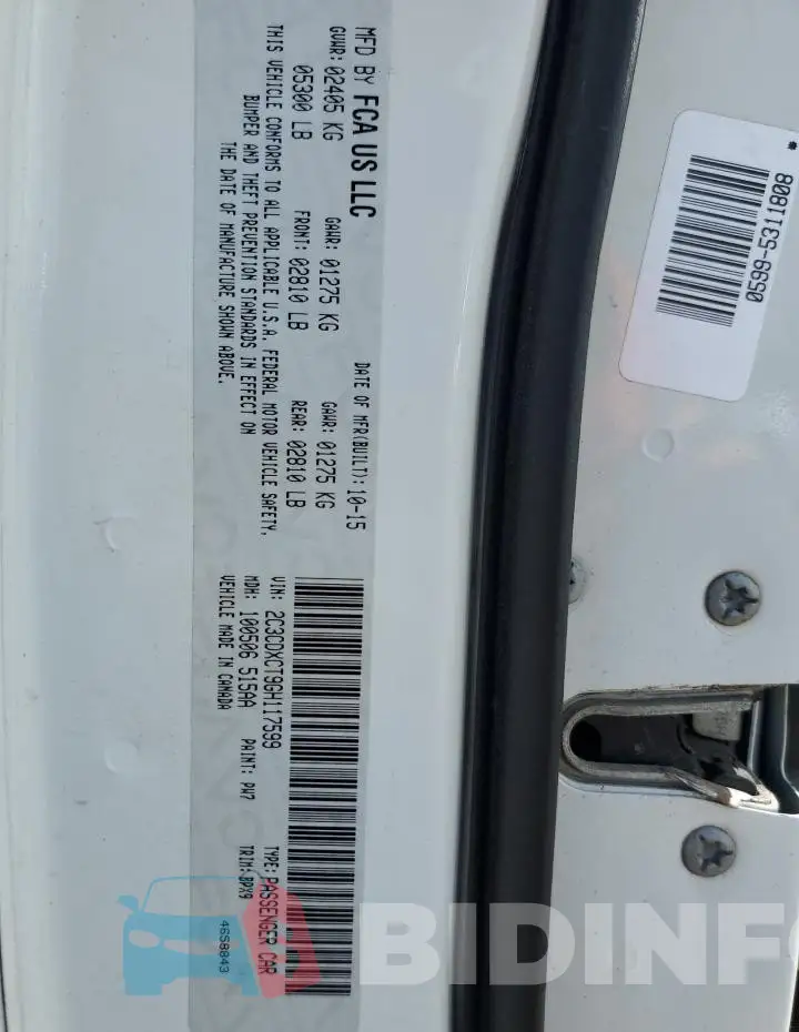2C3CDXCT9GH117599 Photo# 12