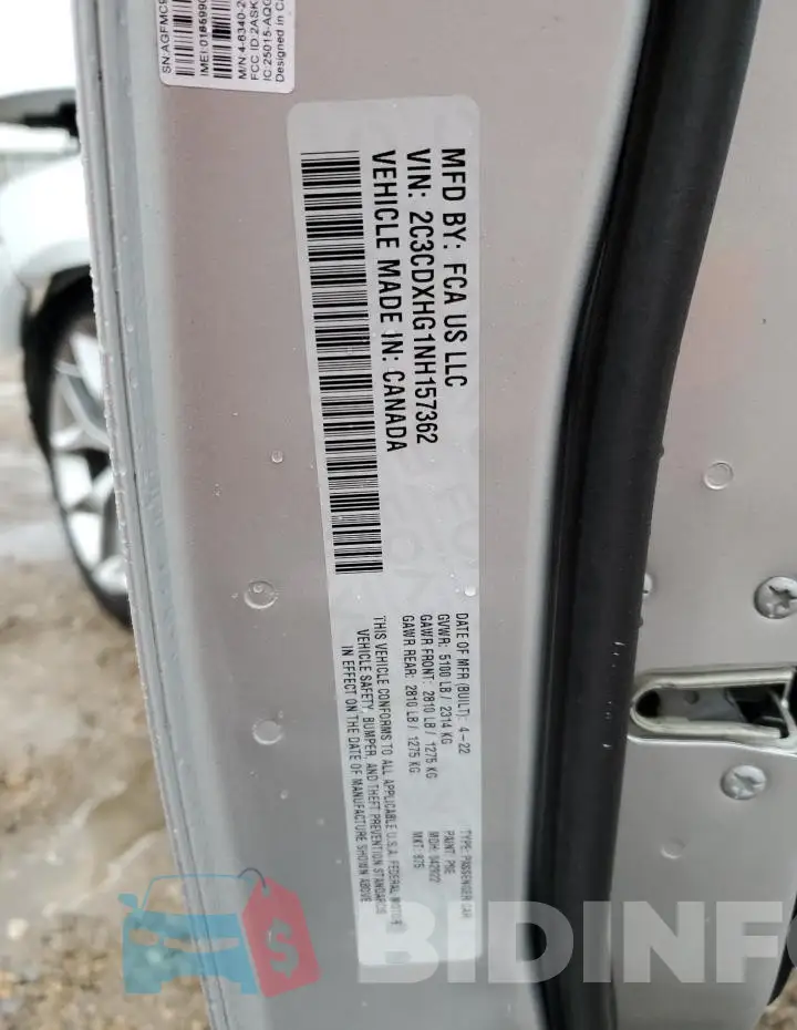 2C3CDXHG1NH157362 Photo# 13