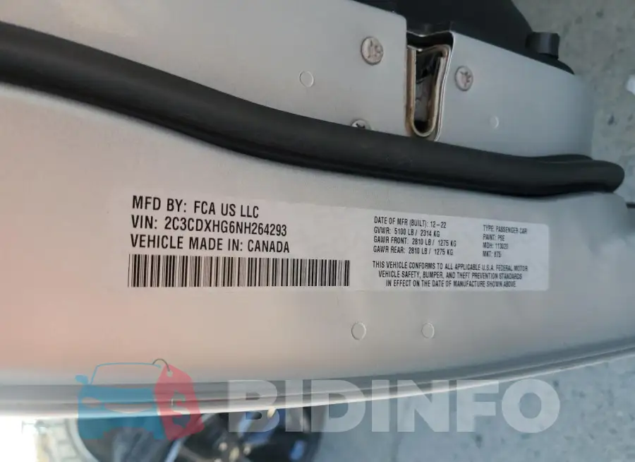 2C3CDXHG6NH264293 Photo# 13