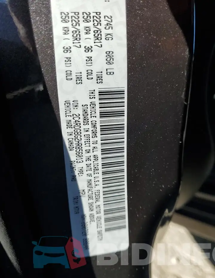 2C4RDGBG2HR856013 Photo# 13
