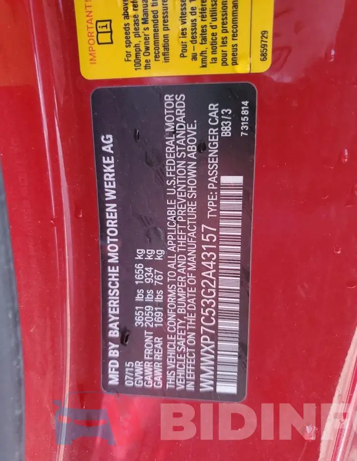 WMWXP7C53G2A43157 Photo# 13