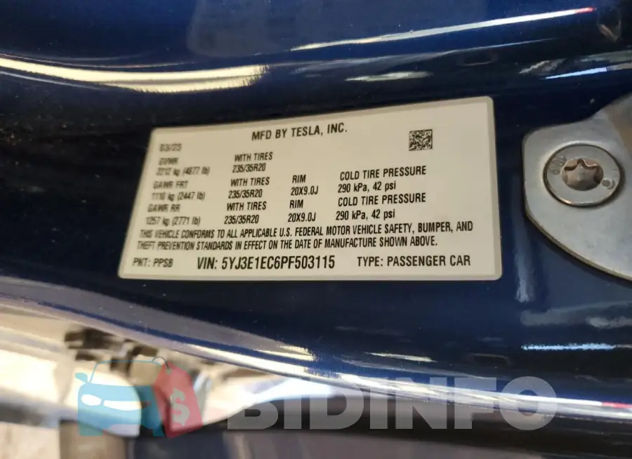 5YJ3E1EC6PF503115 Photo# 12