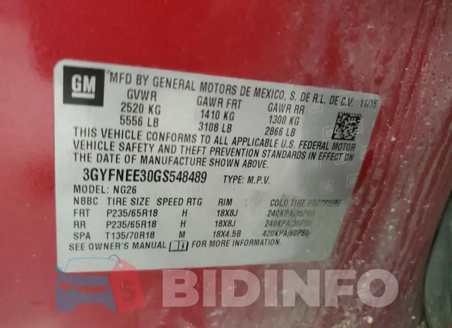 3GYFNEE30GS548489 Photo# 12
