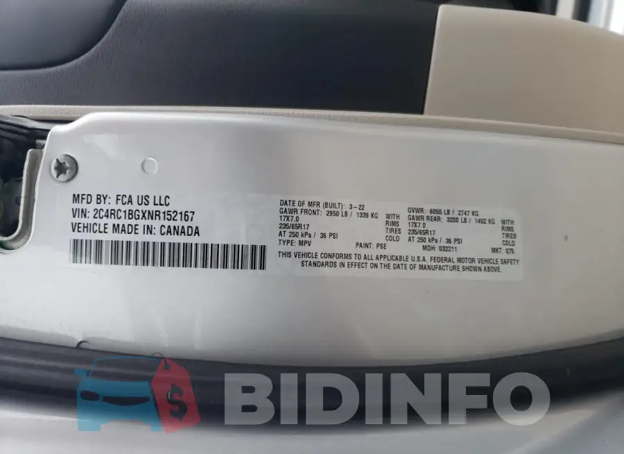 2C4RC1BGXNR152167 Photo# 13