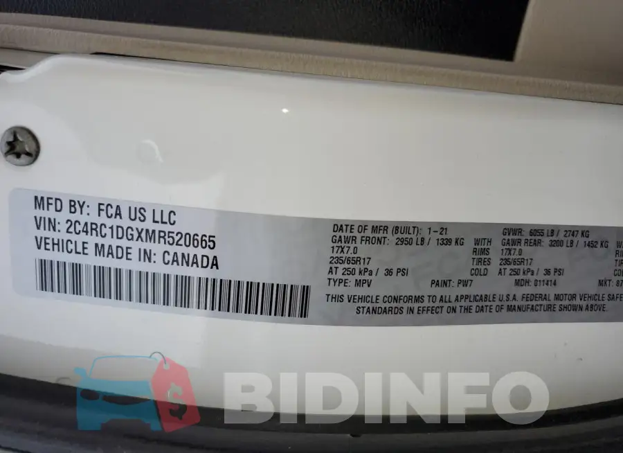 2C4RC1DGXMR520665 Photo# 13