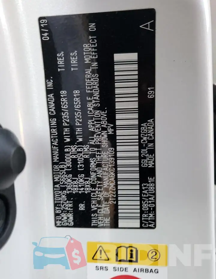 2T2ZZMCA6KC139109 Photo# 13