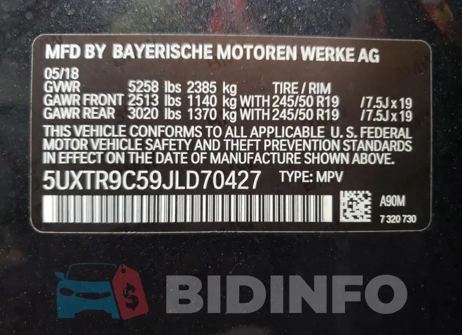 5UXTR9C59JLD70427 Photo# 12