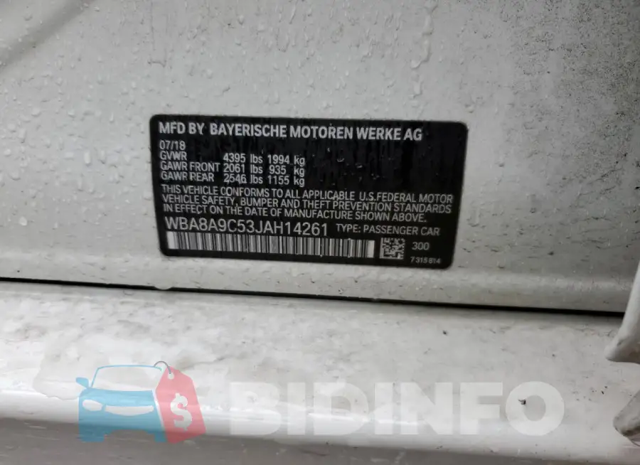 WBA8A9C53JAH14261 Photo# 12