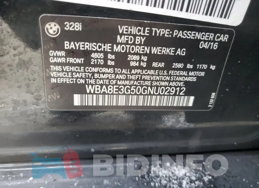 WBA8E3G50GNU02912 Photo# 12